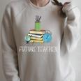Future Teacher School Teaching Educator Colorful Books Men Women Raglan Sleeve Sweatshirt Heather Forest