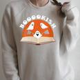 Ghosts & Pumpkin Bookish Halloween Readers And Book Lovers Raglan Sleeve Sweatshirt Heather Forest