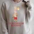 Giraffe Book Lovers I'd Rather Be Reading T Shirt Raglan Sleeve Sweatshirt Heather Forest