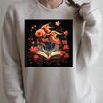 Goldfish Reading A Book Raglan Sleeve Sweatshirt Heather Forest