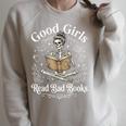 Good Girls Read Bad Books Raglan Sleeve Sweatshirt Heather Forest