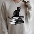 Goth Mystical Gothic Books & Cat Raglan Sleeve Sweatshirt Heather Forest