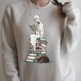 Gothic Librarian Halloween Books Tee For Teachers Raglan Sleeve Sweatshirt Heather Forest