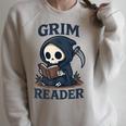 Grim Reader Dark Humor Read Book & Library Lovers Raglan Sleeve Sweatshirt Heather Forest Grim Reader Dark Humor Read Book & Library Lovers Raglan Sleeve Sweatshirt Heather Forest