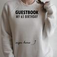 Guestbook Alternative 65th Birthday Decorations For Him Her Raglan Sleeve Sweatshirt Heather Forest