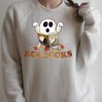 Halloween Books Cute Ghost Reading Library Boooooks Autumn Raglan Sleeve Sweatshirt Heather Forest