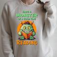 Halloween Teacher Librarian Monster Reading Books Performance Raglan Sleeve Sweatshirt Heather Forest Halloween Teacher Librarian Monster Reading Books Performance Raglan Sleeve Sweatshirt Heather Forest