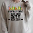What Happens At Book Club Stay At Book Club Women Raglan Sleeve Sweatshirt Heather Forest