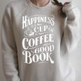 Happiness Is A Cup Of Coffee And A Good Book Premium Tri-Blend Raglan Sleeve Sweatshirt Heather Forest Happiness Is A Cup Of Coffee And A Good Book Premium Tri-Blend Raglan Sleeve Sweatshirt Heather Forest