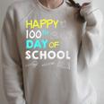 Happy 100th Day Of 5th Fifth Grade Books School Teacher Raglan Sleeve Sweatshirt Heather Forest