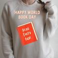 Happy World Book Day Inspirational Kids Raglan Sleeve Sweatshirt Heather Forest Happy World Book Day Inspirational Kids Raglan Sleeve Sweatshirt Heather Forest