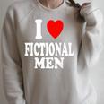 I Heart Love Fictional Men Book Movies Literature Reading Raglan Sleeve Sweatshirt Heather Forest