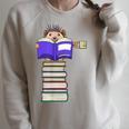 Hedgehog Reading Books And Drinking Tea Raglan Sleeve Sweatshirt Heather Forest Hedgehog Reading Books And Drinking Tea Raglan Sleeve Sweatshirt Heather Forest