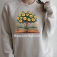 Helping Little Minds Grow Book Tree Education Raglan Sleeve Sweatshirt Heather Forest