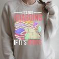 Hoarder Book Reading Lover Bookworm Librarian Hoarding Raglan Sleeve Sweatshirt Heather Forest