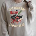 Horror Book Club Creepy Reader Gothic Fiction Thriller Fan Raglan Sleeve Sweatshirt Heather Forest