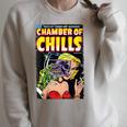 Horror Comic Book Cover Chamber Of Chills 19 Raglan Sleeve Sweatshirt Heather Forest
