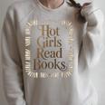 Hot Girls Read Books Raglan Sleeve Sweatshirt Heather Forest