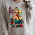 Hot Girls Read Books Spicy Bookish Girl Dark Romance Reader Raglan Baseball Tee Raglan Sleeve Sweatshirt Heather Forest