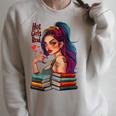 Hot Girls Read Books Spicy Dark Romance Reader Bookish Girl Raglan Sleeve Sweatshirt Heather Forest