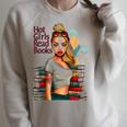 Hot Girls Read BooksSpicy Bookish Girl Dark Romance Reader Raglan Sleeve Sweatshirt Heather Forest