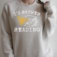 I'd Rather Bee Reading Teacher Librarian Book Lover Raglan Sleeve Sweatshirt Heather Forest