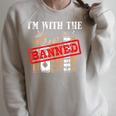 I'm With The Banned Books For a Literature Teacher Raglan Sleeve Sweatshirt Heather Forest