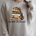I'm With The Banned Books Reading Addict Book Lover Raglan Sleeve Sweatshirt Heather Forest