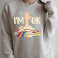 I'm Ok Book Lover Bookworm Bibliophilia Librarian Library Raglan Sleeve Sweatshirt Heather Forest I'm Ok Book Lover Bookworm Bibliophilia Librarian Library Raglan Sleeve Sweatshirt Heather Forest