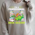 I'm a Professional Book Dragon Mythical Creatures Raglan Sleeve Sweatshirt Heather Forest
