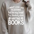 I'm Thinking About Writing Books Author Novelist Raglan Sleeve Sweatshirt Heather Forest I'm Thinking About Writing Books Author Novelist Raglan Sleeve Sweatshirt Heather Forest
