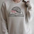 Intellectual Hedgehog Reading Book Literature Raglan Sleeve Sweatshirt Heather Forest