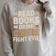 Introvert Reader Coffee Lover Book Shirt Raglan Sleeve Sweatshirt Heather Forest