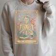 The Introvert Skeleton Tarot Card Coffee Book Lover Raglan Sleeve Sweatshirt Heather Forest