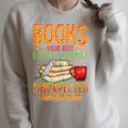 Introverts Book Club Members Readers Books Bibliophiles Raglan Sleeve Sweatshirt Heather Forest