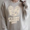 It’s Comic Reading Day Manga Cartoon Book Graphic Novel Raglan Sleeve Sweatshirt Heather Forest