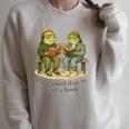 It’s A Good Day To Read A Book – Reading Frog Raglan Sleeve Sweatshirt Heather Forest It’s A Good Day To Read A Book – Reading Frog Raglan Sleeve Sweatshirt Heather Forest
