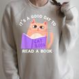 It's a Good Day To Read a Book Cat Kitty Reading Book Men Women Kids Raglan Sleeve Sweatshirt Heather Forest It's a Good Day To Read a Book Cat Kitty Reading Book Men Women Kids Raglan Sleeve Sweatshirt Heather Forest