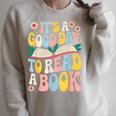It’s a Good Day To Read a Book Floral Women Girls Book Day Raglan Sleeve Sweatshirt Heather Forest