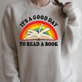 Its Good Day To Read A Book Kids Girl Women Teacher Reading Raglan Sleeve Sweatshirt Heather Forest
