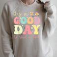 It’s A Good Day To Read A Book Lovers Library Reading Women Raglan Sleeve Sweatshirt Heather Forest