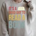 It's A Good Day To Read A Book Vintage Raglan Sleeve Sweatshirt Heather Forest