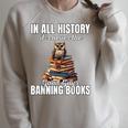 Its Never The Good Guys Banning Books Banned Lover Owl Raglan Sleeve Sweatshirt Heather Forest