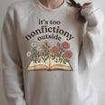 It's Too Nonfiction Outside Reading Book Lover Raglan Sleeve Sweatshirt Heather Forest It's Too Nonfiction Outside Reading Book Lover Raglan Sleeve Sweatshirt Heather Forest
