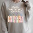 It's Too Nonfictiony Outside Retro Books With Flowers Raglan Sleeve Sweatshirt Heather Forest