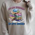 IT'S NOT HOARDING IF IT'S BOOKS FUN BOOK LOVER Raglan Sleeve Sweatshirt Heather Forest IT'S NOT HOARDING IF IT'S BOOKS FUN BOOK LOVER Raglan Sleeve Sweatshirt Heather Forest