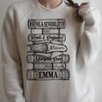 Jane Austen Pride And Prejudice & Mr Darcy Book Stack Fans Raglan Sleeve Sweatshirt Heather Forest