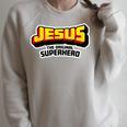 Jesus The Original Superhero Comic Book Christian Faith Raglan Sleeve Sweatshirt Heather Forest Jesus The Original Superhero Comic Book Christian Faith Raglan Sleeve Sweatshirt Heather Forest
