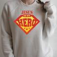 Jesus Is My Superhero Hero Fun Comic Book Raglan Sleeve Sweatshirt Heather Forest Jesus Is My Superhero Hero Fun Comic Book Raglan Sleeve Sweatshirt Heather Forest