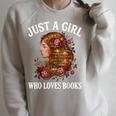 Just A Girl Who Loves Books For Bookworm Book Lover Raglan Sleeve Sweatshirt Heather Forest Just A Girl Who Loves Books For Bookworm Book Lover Raglan Sleeve Sweatshirt Heather Forest